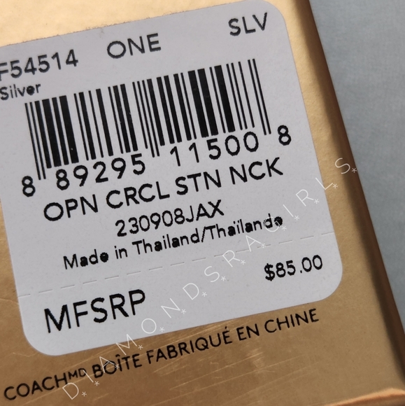 COACH Open Circle Necklace & Matching Earrings Set New in Box Package - Picture 7 of 14